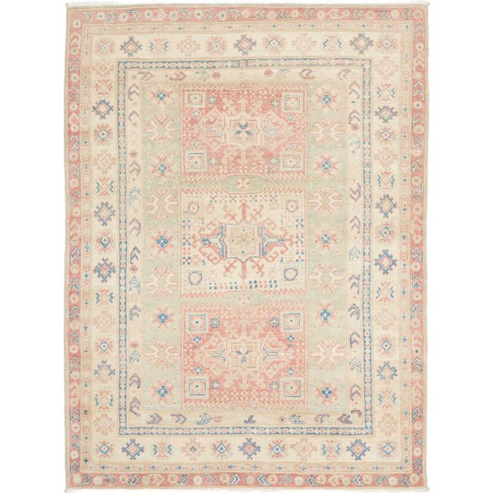 Tappeto Kazak Afghanistan bianco giallo 155x209