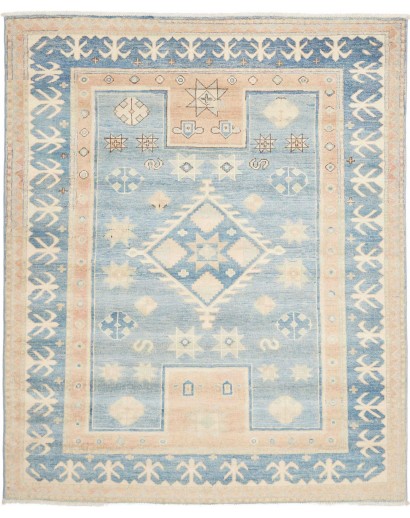 Tappeto Kazak Afghanistan beige azzurro 164x200