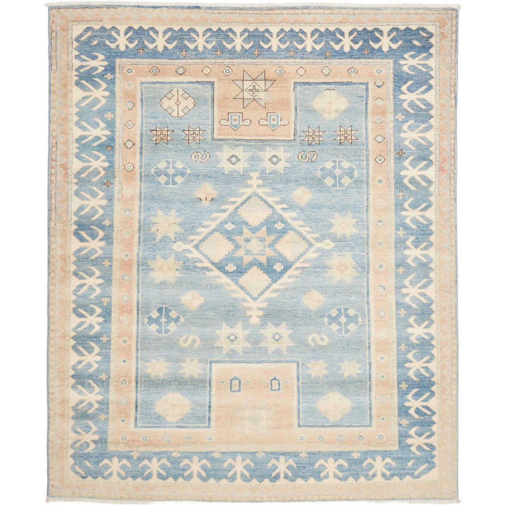 Tappeto Kazak Afghanistan beige azzurro 164x200