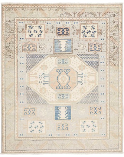 Tappeto Kazak Afghanistan bianco azzurro 152x188