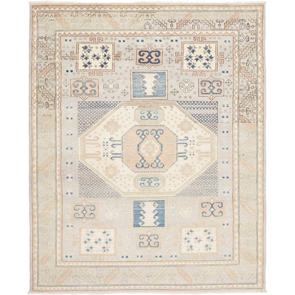 Tappeto Kazak Afghanistan bianco azzurro 152x188