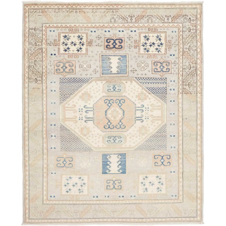 Tappeto Kazak Afghanistan bianco azzurro 152x188