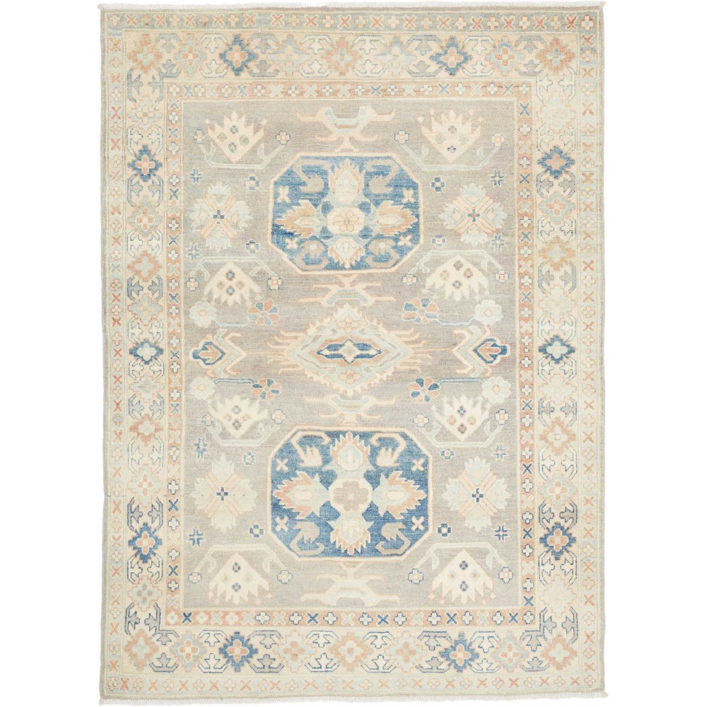 Tappeto Kazak Afghanistan bianco azzurro 150x204