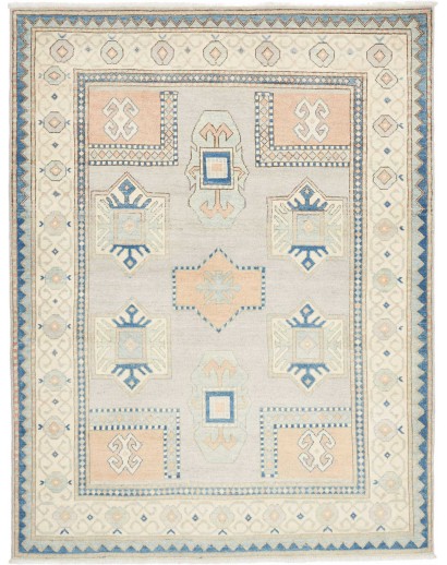 Tappeto Kazak Afghanistan bianco grigio 150x197