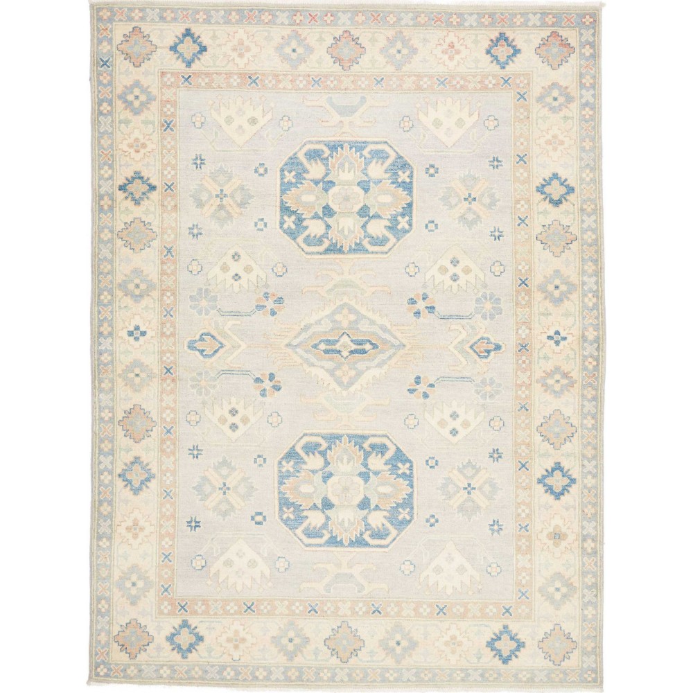 Tappeto Kazak Afghanistan bianco grigio 150x202