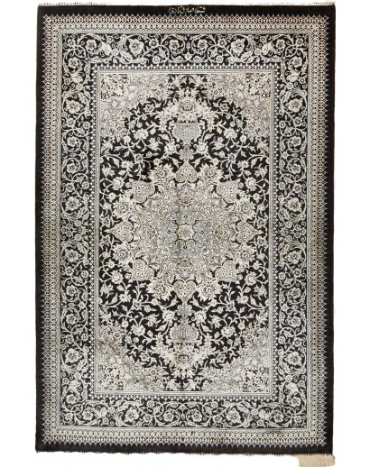 Tappeto Ghom seta Persia beige blu 78x119