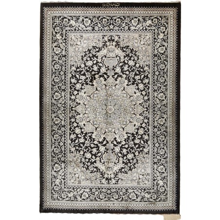 Tappeto Ghom seta Persia beige blu 78x119