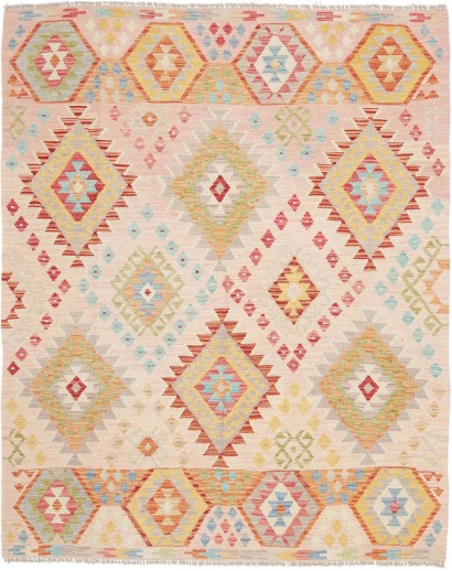 Tappeto Kilim Afghanistan giallo arancione 156x192