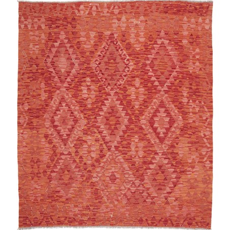 Tappeto Kilim Afghanistan rosso arancione 160x195