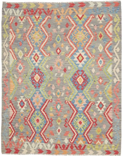 Tappeto Kilim Afghanistan marrone azzurro 154x193