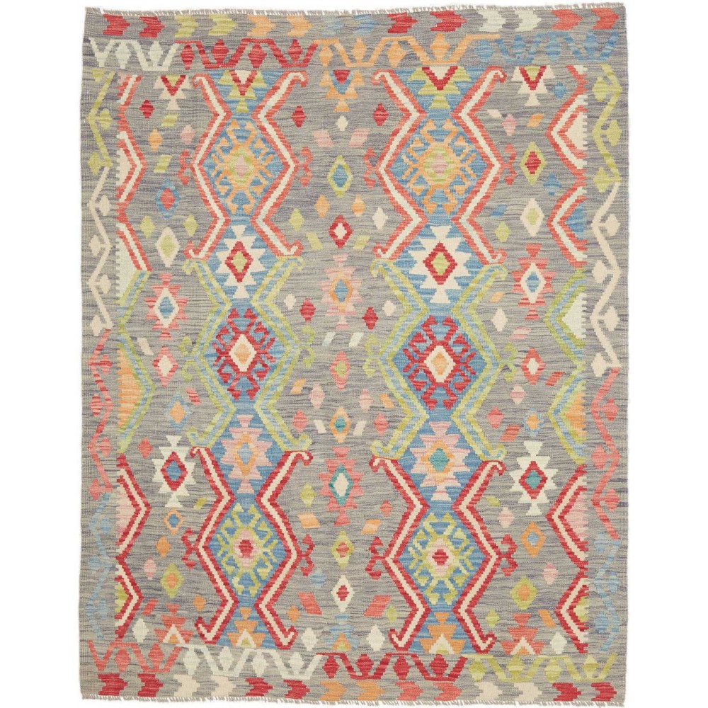 Tappeto Kilim Afghanistan marrone azzurro 154x193