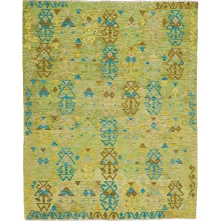 Tappeto Kilim Afghanistan marrone verde 155x197