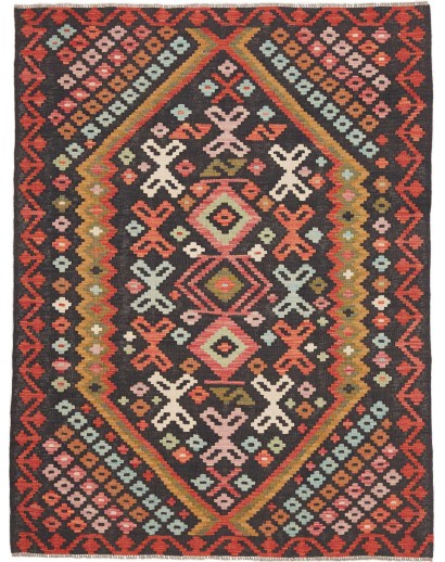Tappeto Kilim Afghanistan grigio arancione 148x195