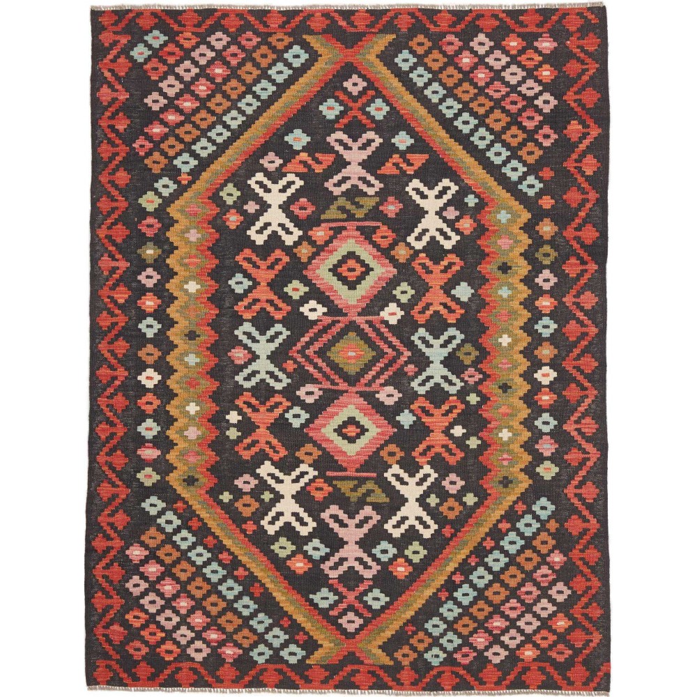 Tappeto Kilim Afghanistan grigio arancione 148x195