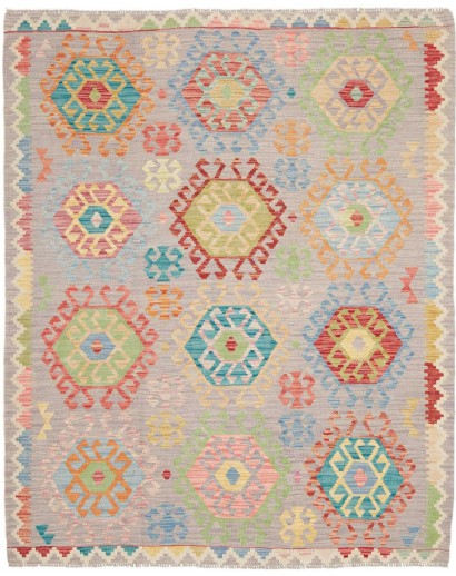 Tappeto Kilim Afghanistan marrone blu 154x189