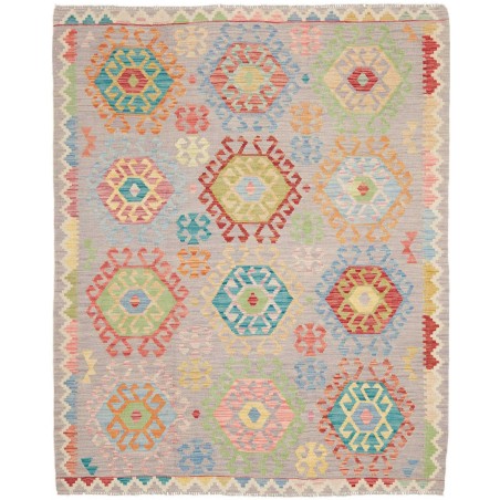 Tappeto Kilim Afghanistan marrone blu 154x189