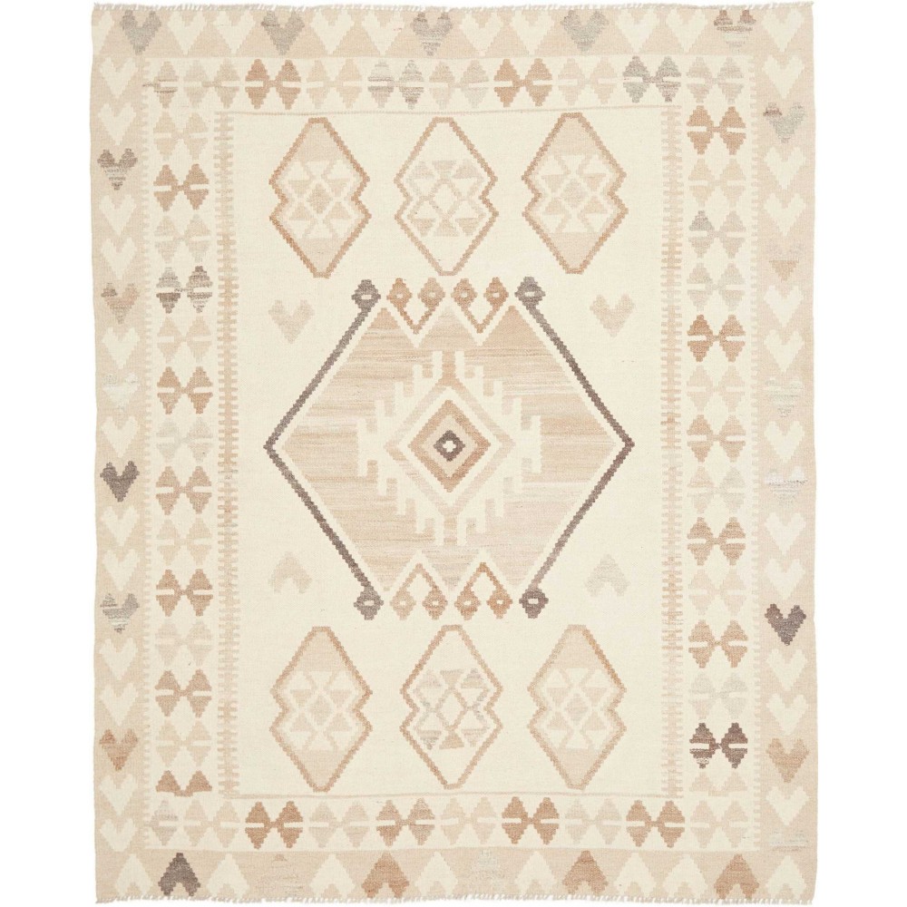 Tappeto Kilim Afghanistan bianco marrone 150x186