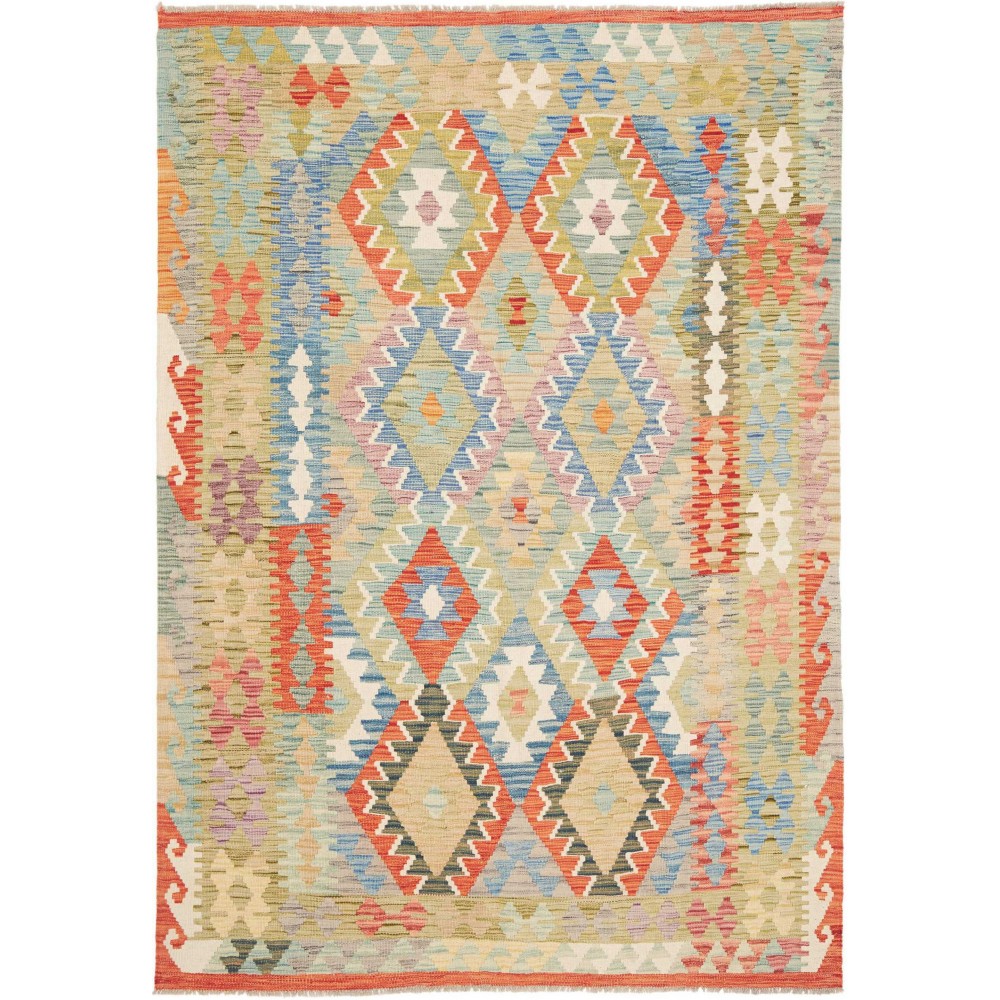 Tappeto Kilim Afghanistan marrone azzurro 152x214