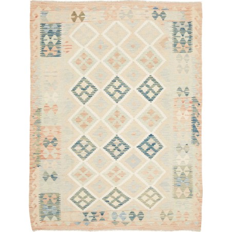 Tappeto Kilim Afghanistan bianco azzurro 152x199