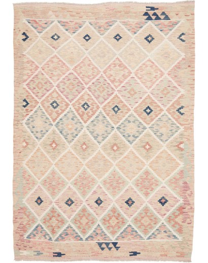 Tappeto Kilim Afghanistan giallo azzurro 150x210