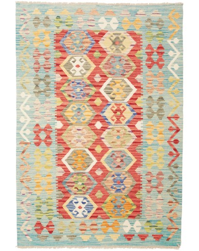 Tappeto Kilim Afghanistan beige arancione 102x143