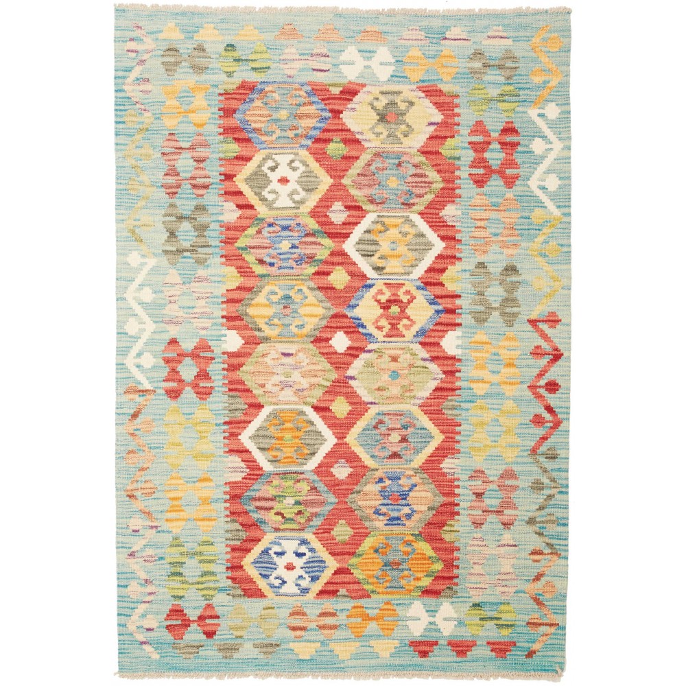 Tappeto Kilim Afghanistan beige arancione 102x143