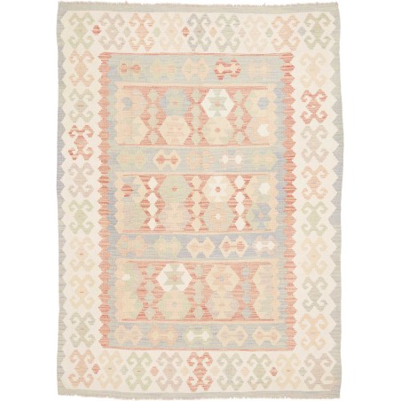 Tappeto Kilim Afghanistan bianco marrone 148x203