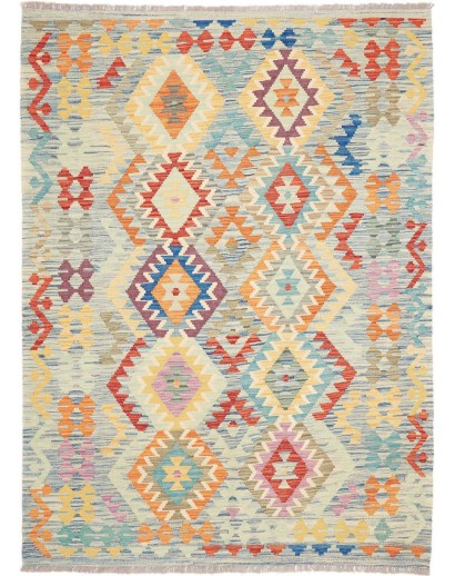 Tappeto Kilim Afghanistan beige grigio 155x206