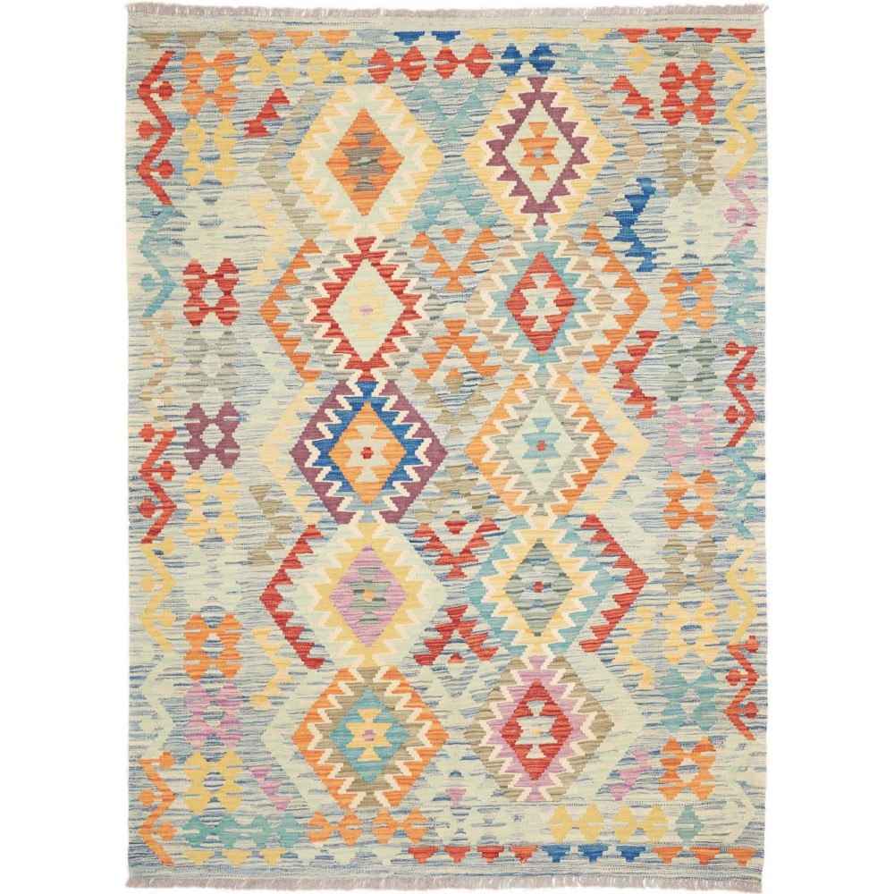 Tappeto Kilim Afghanistan beige grigio 155x206