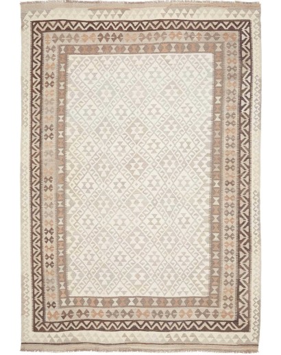 Tappeto Kilim Afghanistan bianco azzurro 205x302