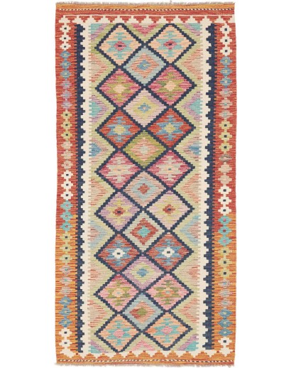 Tappeto Kilim Afghanistan marrone grigio 100x195