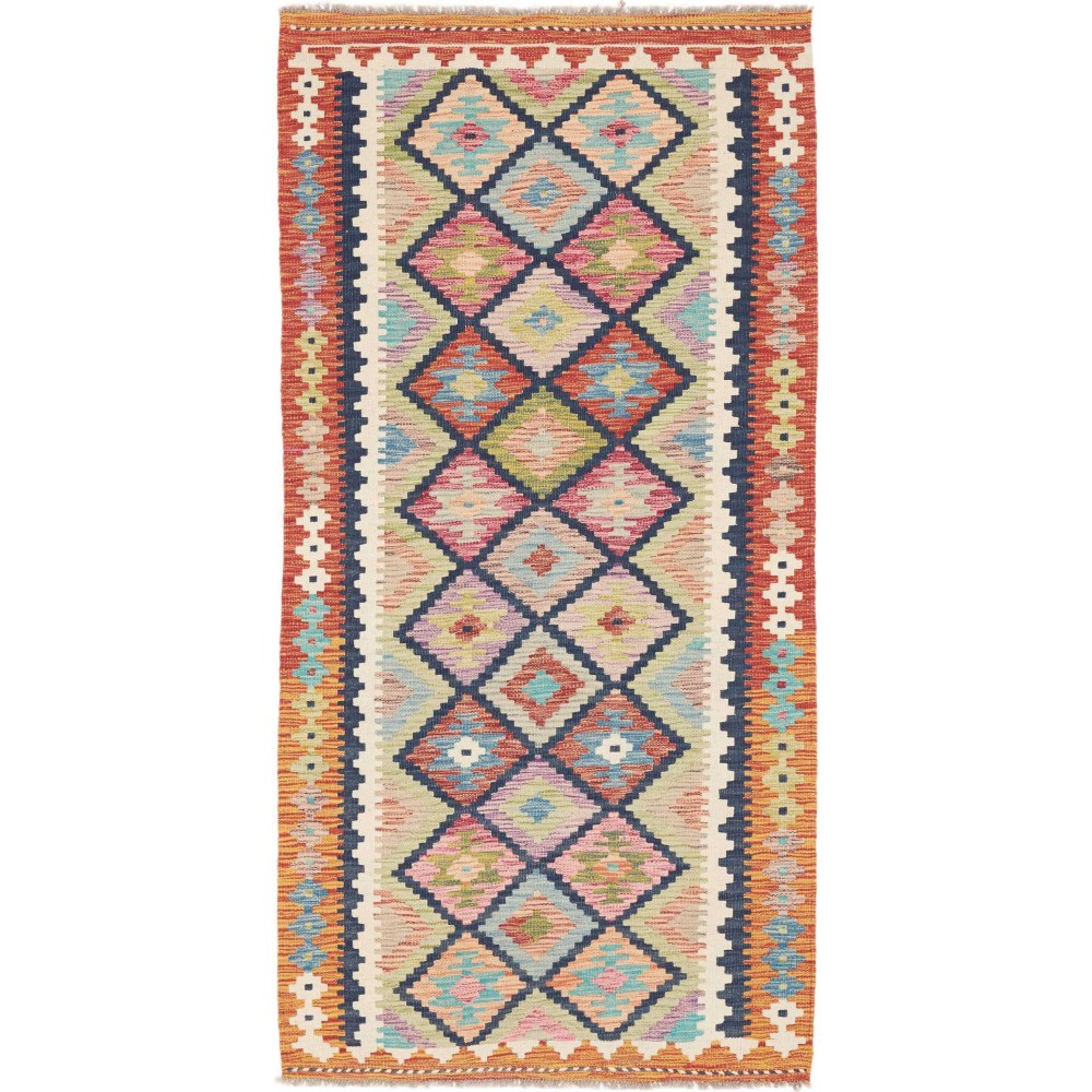 Tappeto Kilim Afghanistan marrone grigio 100x195