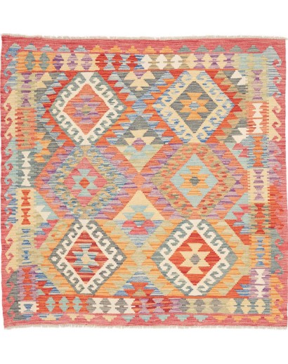 Tappeto Kilim Afghanistan marrone 150x148