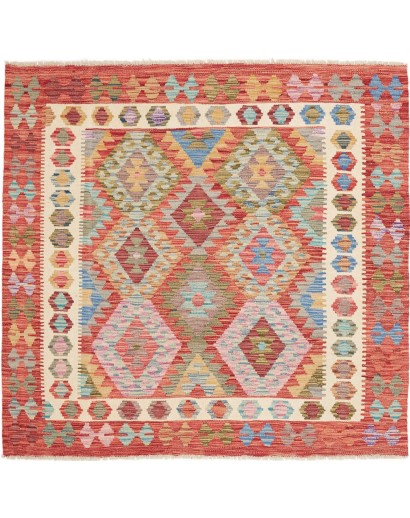 Tappeto Kilim Afghanistan marrone bianco 153x147