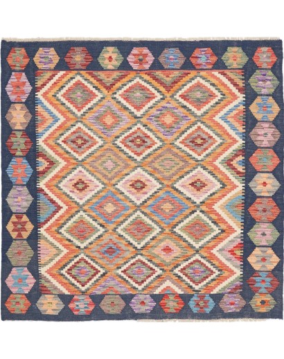 Tappeto Kilim Afghanistan marrone grigio 151x149