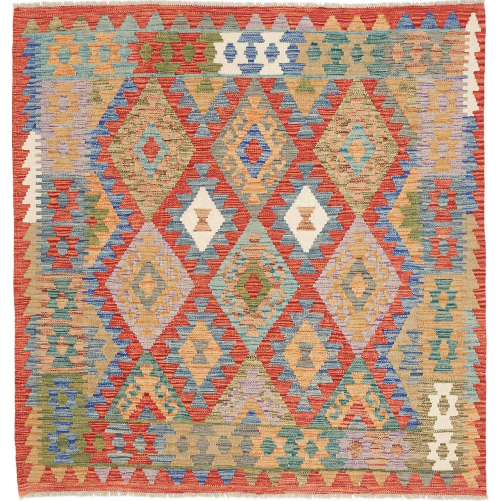 Tappeto Kilim Afghanistan marrone grigio 149x154