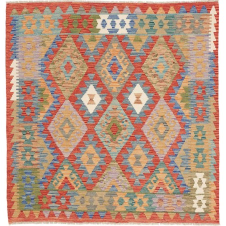 Tappeto Kilim Afghanistan marrone grigio 149x154