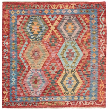 Tappeto Kilim Afghanistan marrone bianco 154x156