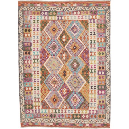 Tappeto Kilim Afghanistan marrone azzurro 150x206