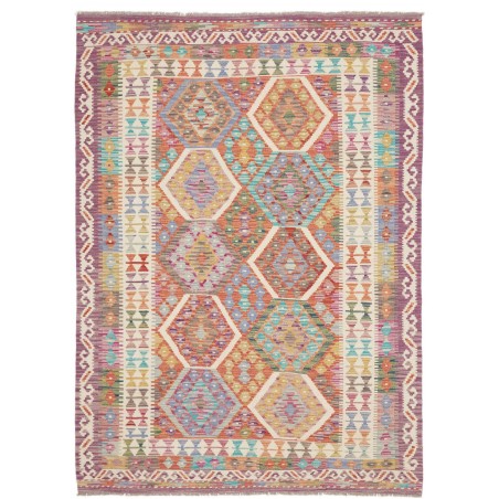 Tappeto Kilim Afghanistan marrone bianco 152x204