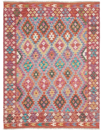 Tappeto Kilim Afghanistan marrone rosso 153x205