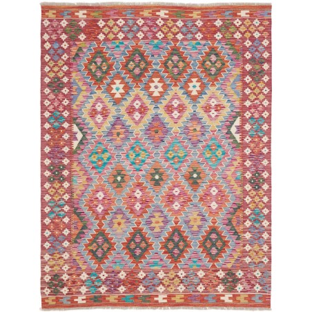 Tappeto Kilim Afghanistan marrone rosso 153x205