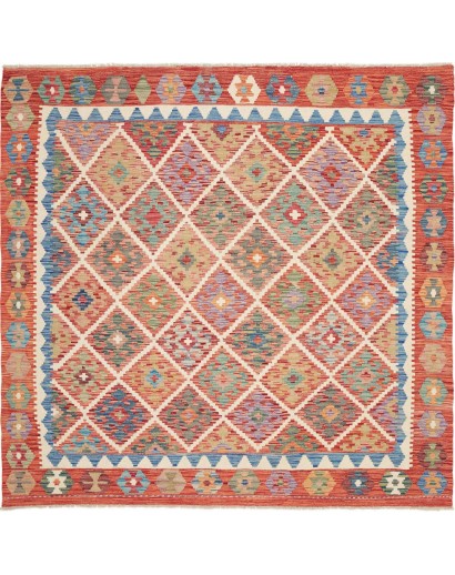 Tappeto Kilim Afghanistan marrone bianco 200x197