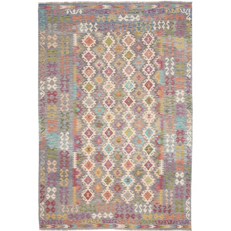 Tappeto Kilim Afghanistan marrone bianco 197x294