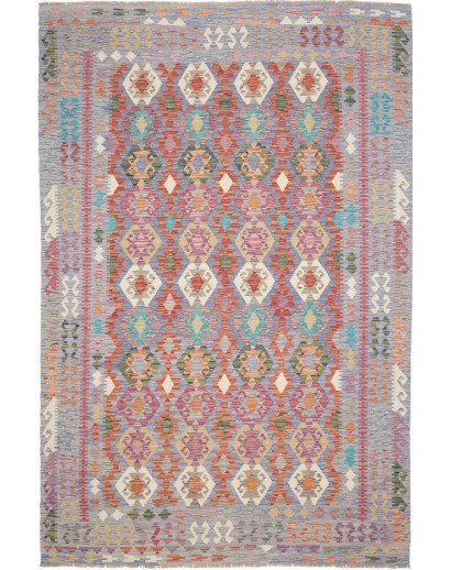 Tappeto Kilim Afghanistan marrone azzurro 205x311