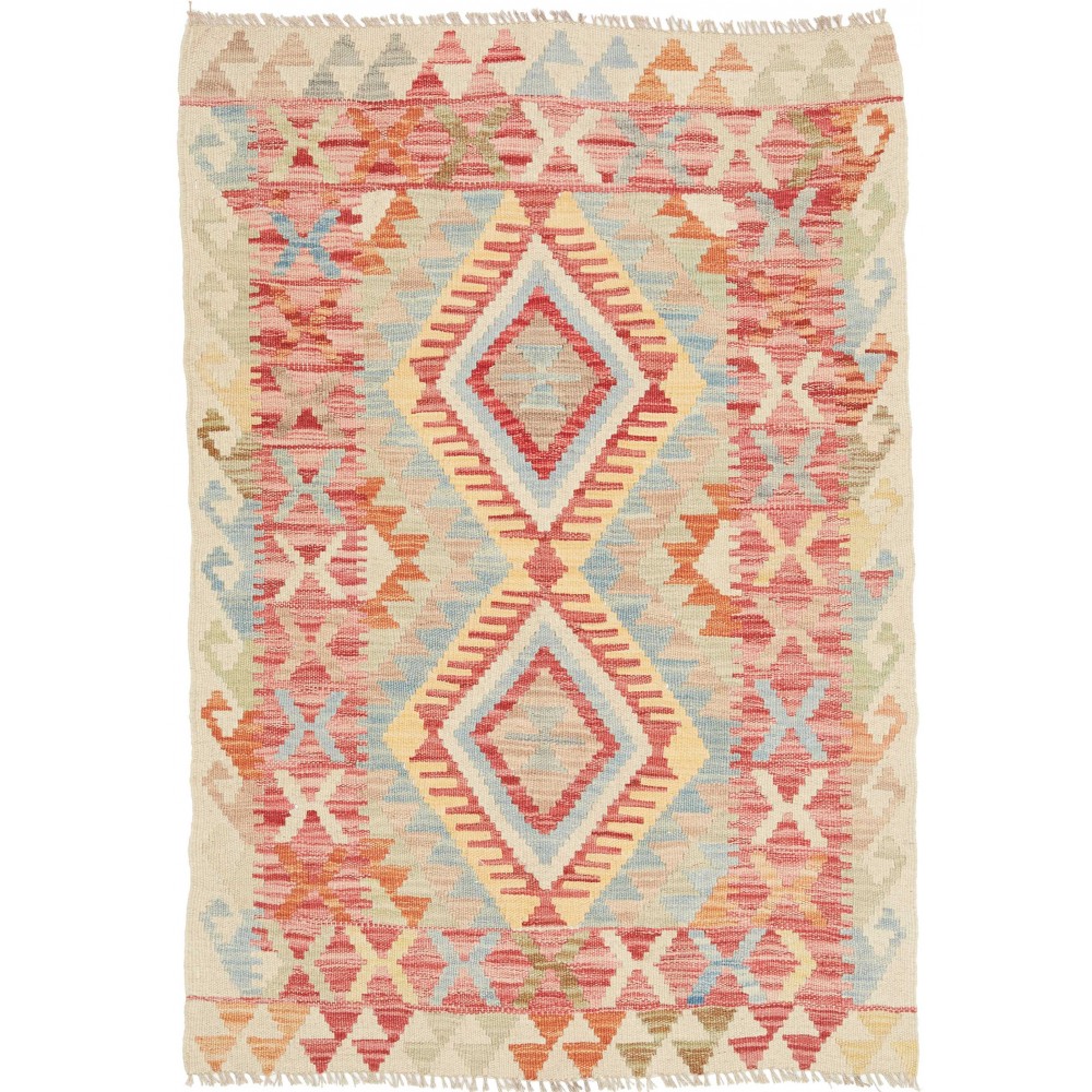 Tappeto Kilim Afghanistan marrone giallo 81x117