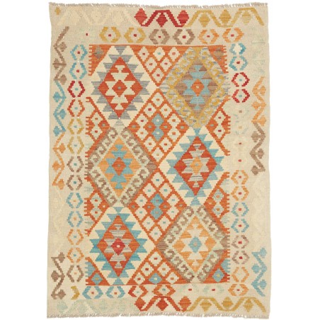 Tappeto Kilim Afghanistan marrone giallo 93x128