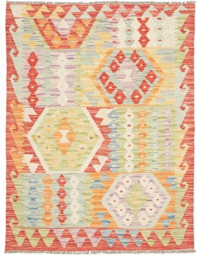 Tappeto Kilim Afghanistan giallo arancione 90x120