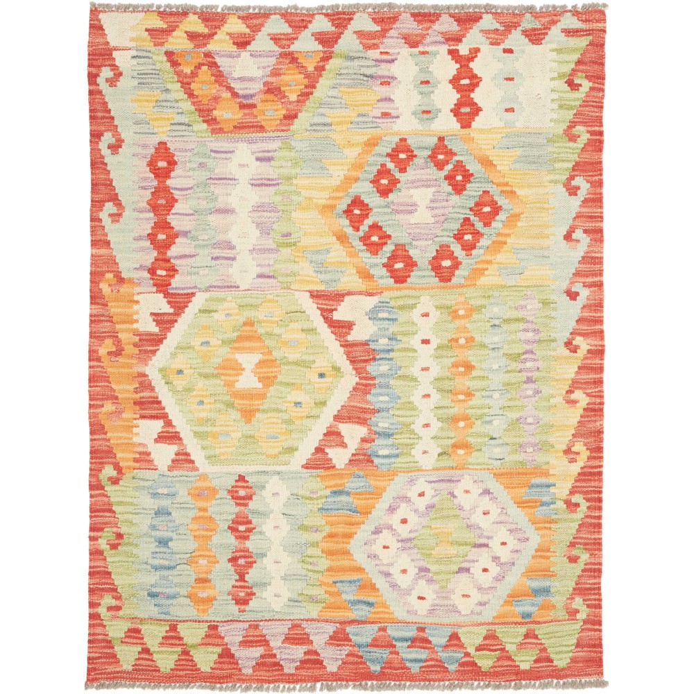 Tappeto Kilim Afghanistan giallo arancione 90x120