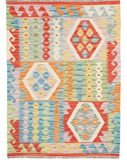 Tappeto Kilim Afghanistan beige rosso 89x123